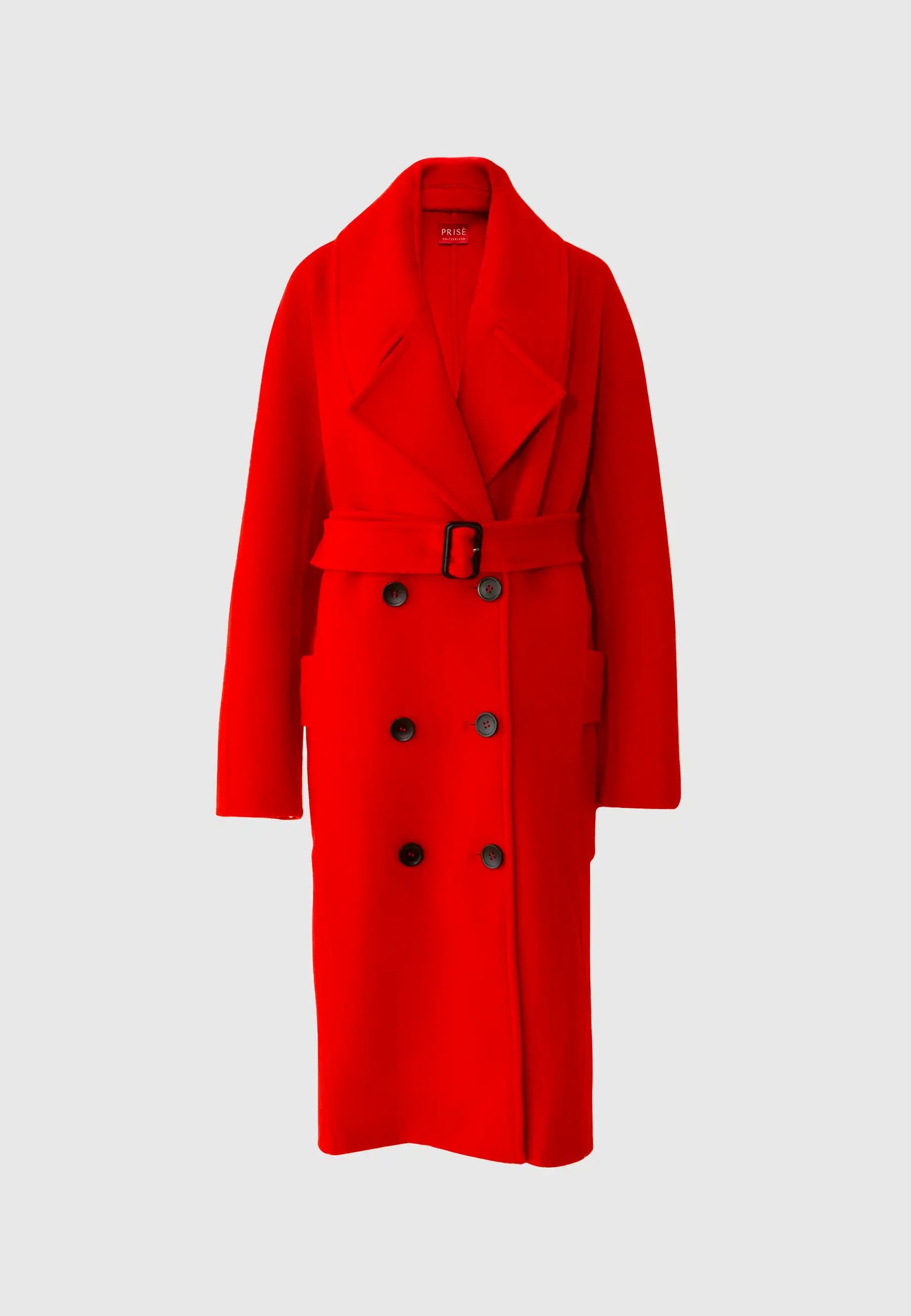 PRISÉ Switzerland Zurich Coat is a red wool coat